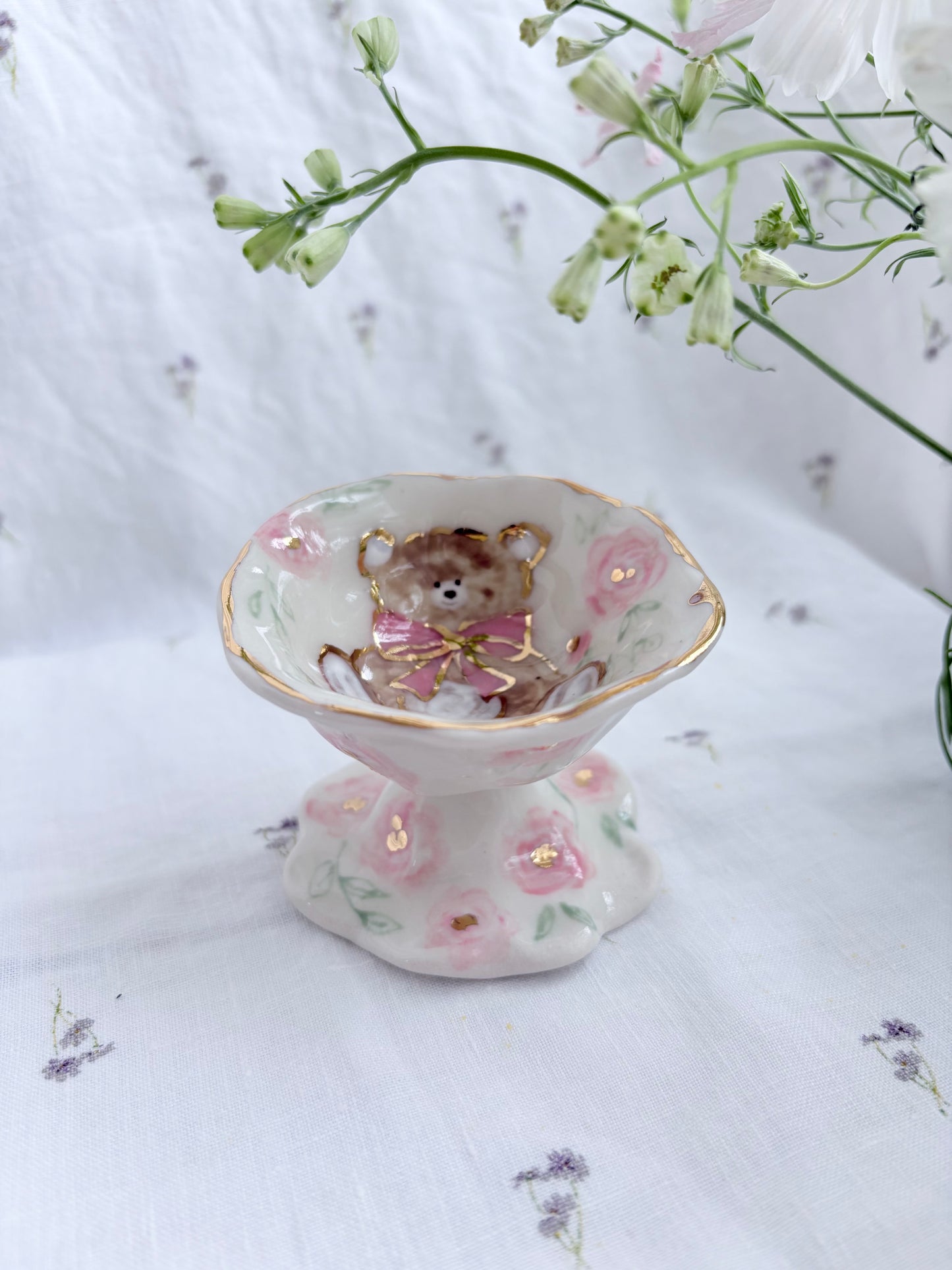 Honey Bear 🧸ring trinket ✨Gold Lustre Item ✨