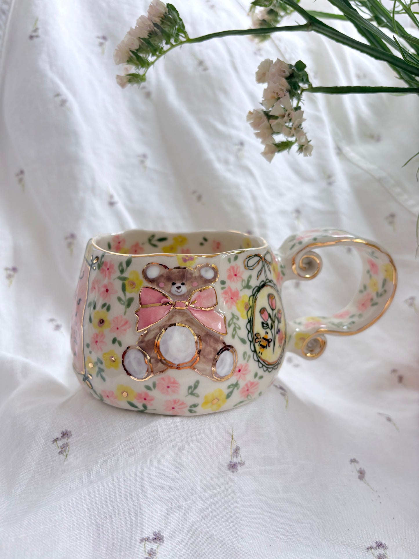 Miss January 💐 🧸💌✨14k Gold Lustre Item ✨