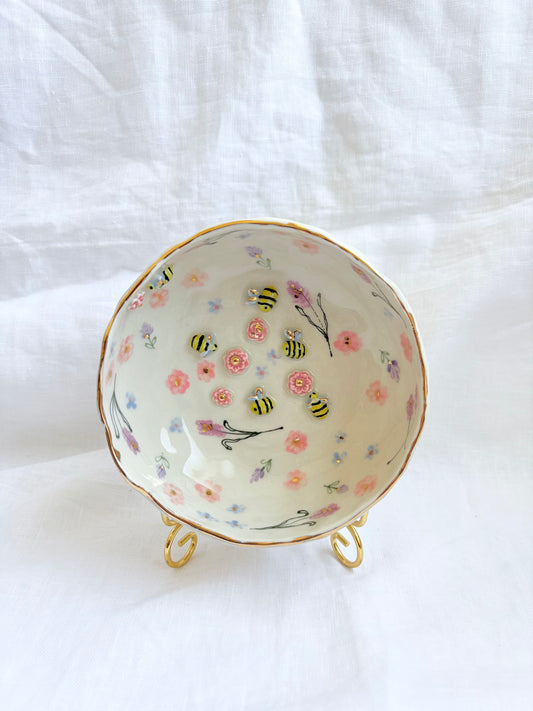 Lavender fields BOWL 💜 ✨Gold Lustre Item ✨