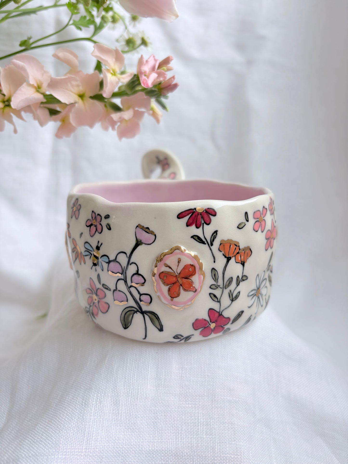 Fairy Garden 🧚‍♀️🐈 💐🦋✨14k Gold Lustre Item ✨