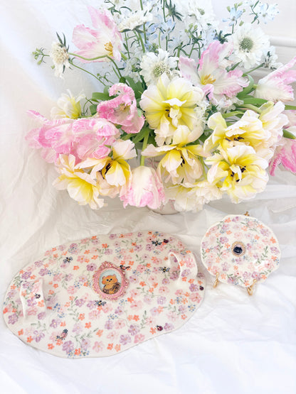 Pet Gallery Platter and Olive Plate Set ✨14k Gold Lustre Item ✨