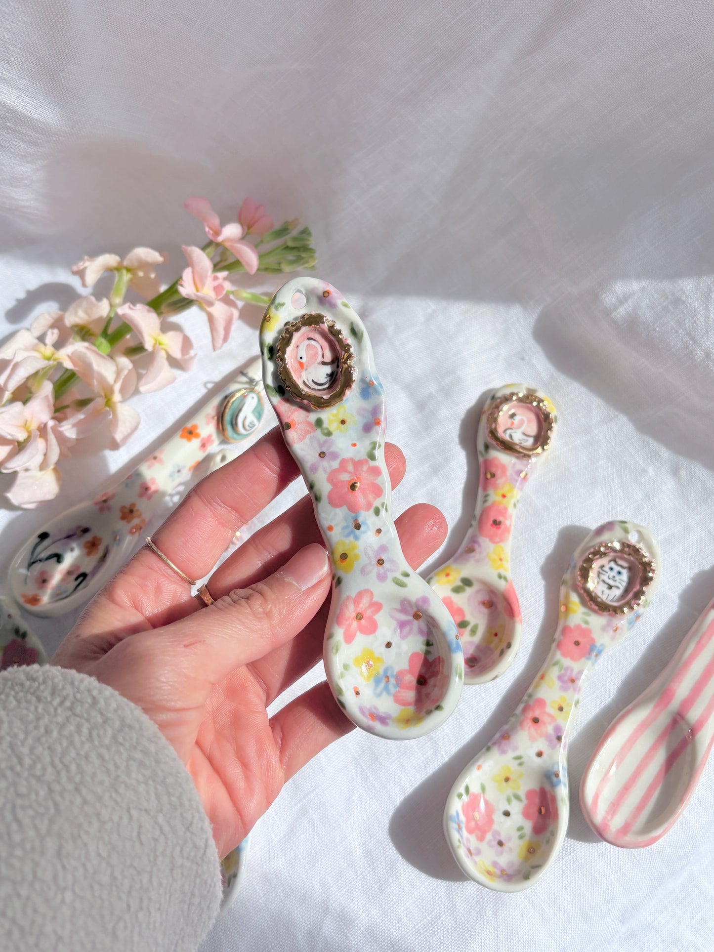 14k Gold Lustre Ceramic Spoon