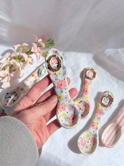 14k Gold Lustre Ceramic Spoon