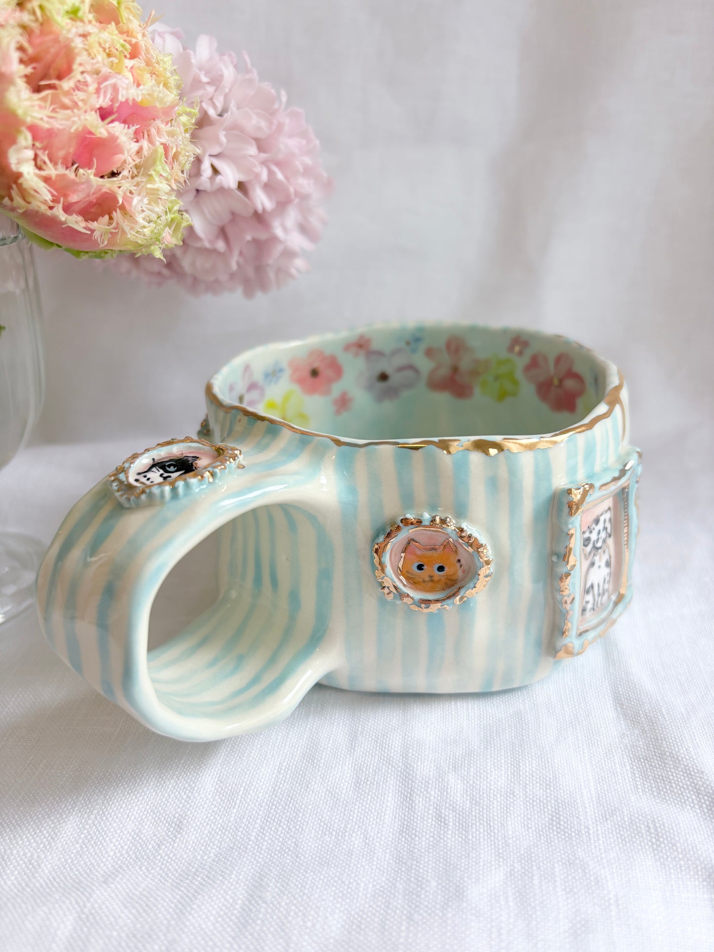 Candy Stripes Pet Gallery  🖼️ 🩵 ✨14k Gold Lustre Item ✨