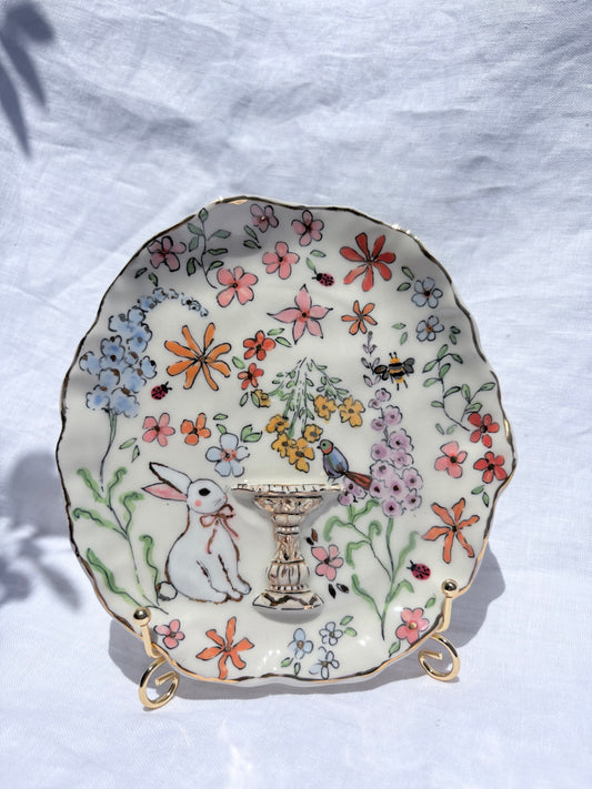 Fairy Garden 🧚‍♀️🐰 💐🦜✨14k Gold Lustre Item ✨