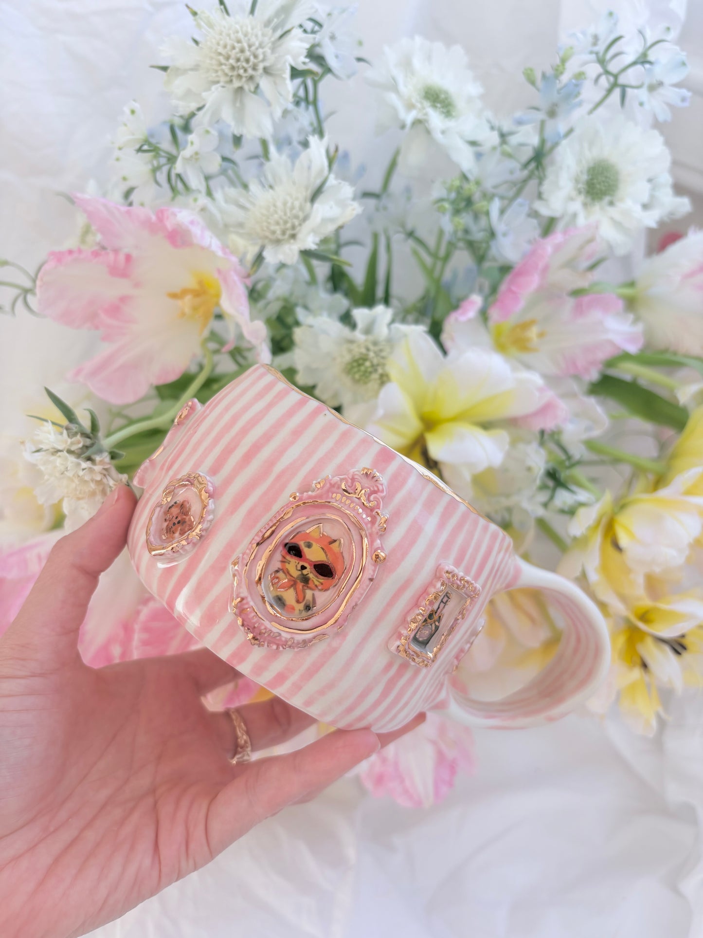 Candy Stripes Pet Gallery  🖼️ 🌸 ✨14k Gold Lustre Item ✨