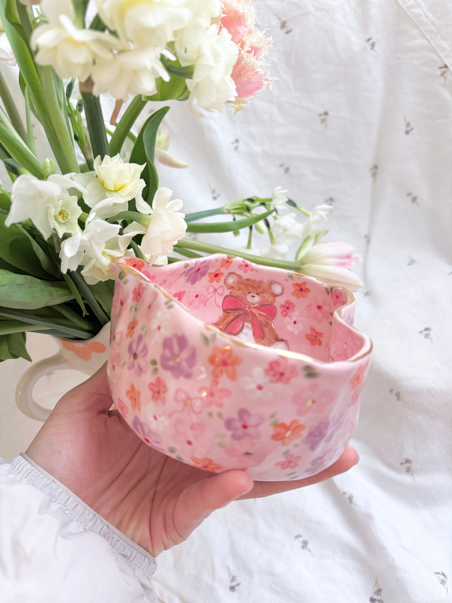 14k Gold Lustre Matcha Bowl 🎀 🧸Honey Bear
