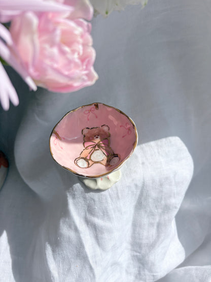 Honey Bear 🧸 🎀 Ring Dish✨14k Gold Lustre Item ✨
