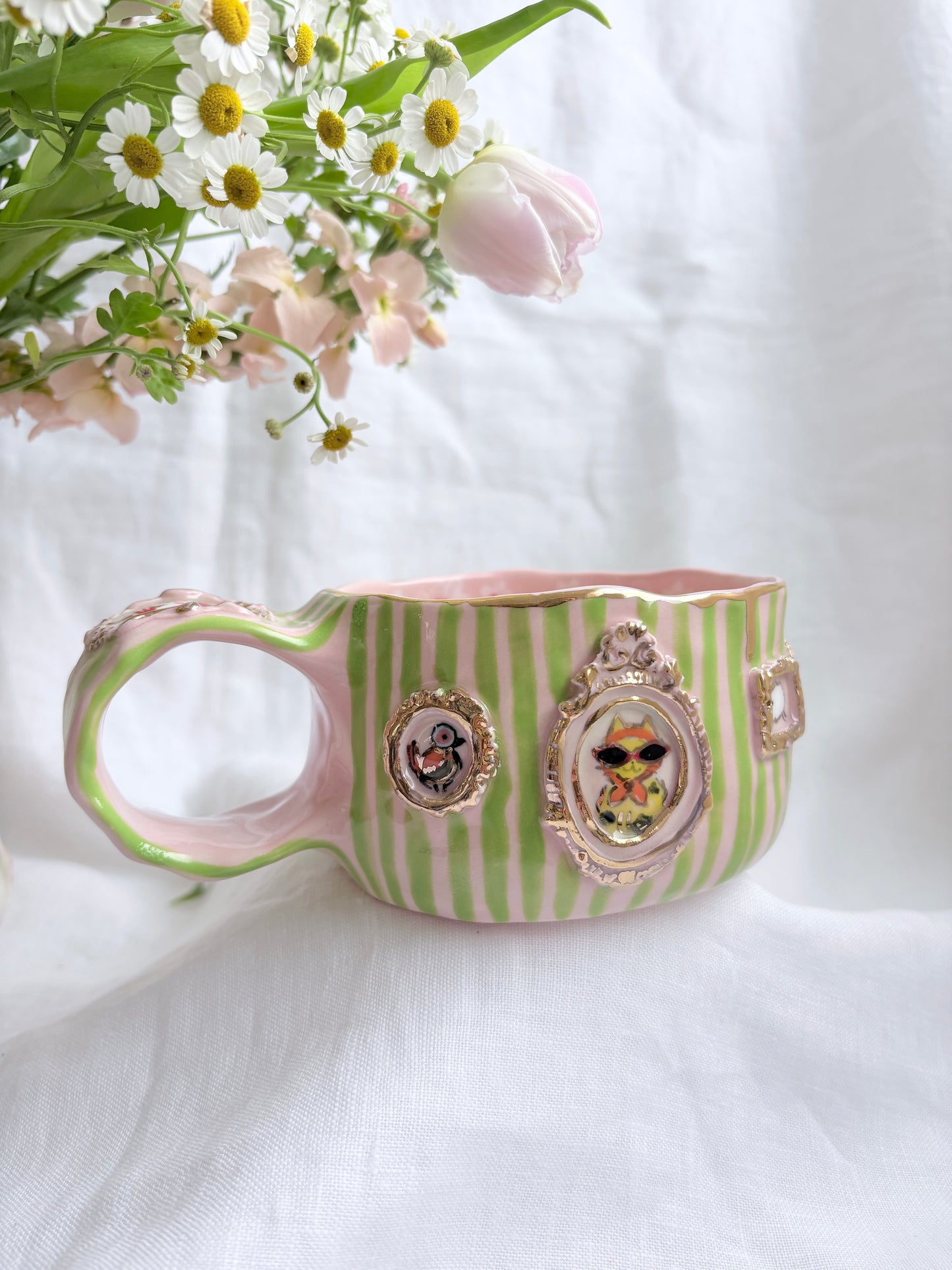 Candy Stripes Pet Gallery  🖼️ 💚 ✨14k Gold Lustre Item ✨