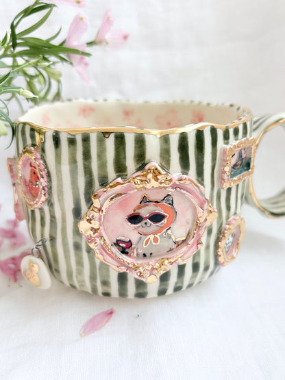 Candy Stripes Pet Gallery  🖼️ 💚 ✨14k Gold Lustre Item ✨