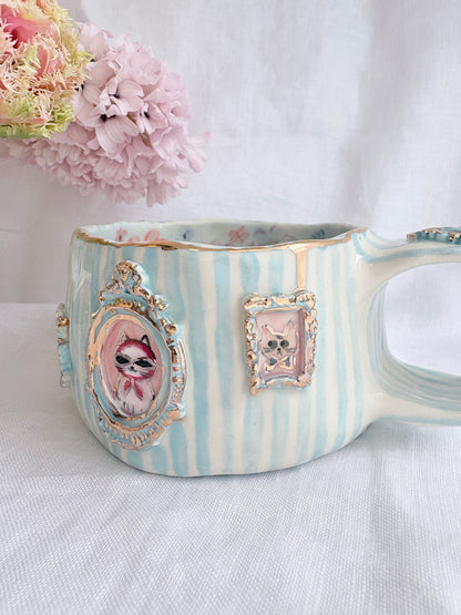 Candy Stripes Pet Gallery  🖼️ 🩵 ✨14k Gold Lustre Item ✨