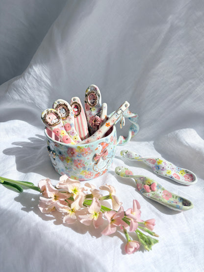 14k Gold Lustre Ceramic Spoon